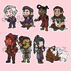 BG3 Baldur&#39;s Gate 3 Companion Stickers