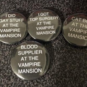 MCR Vampire Mansion 1.25" inch Pinback Buttons || Custom Options Allowed