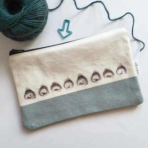 Blue cotton canvas case with tortellini print