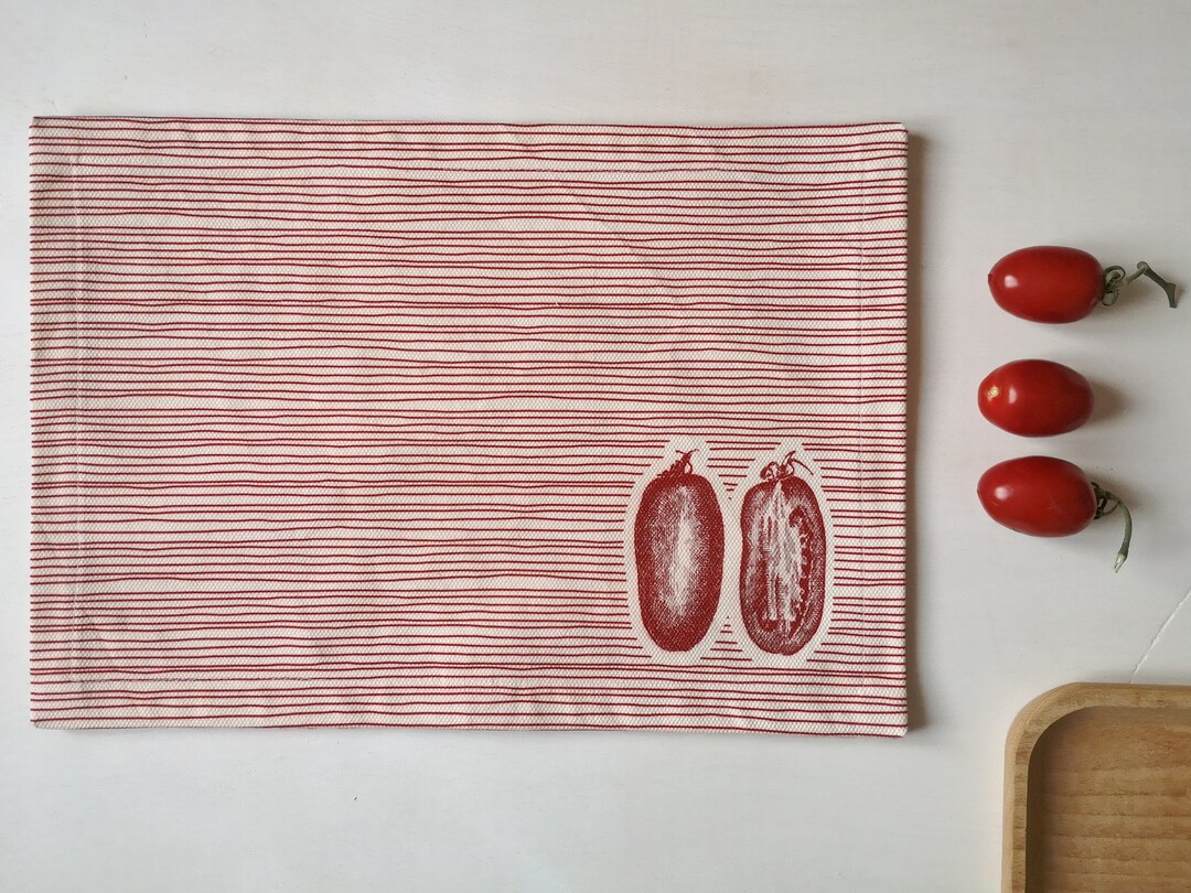 Tablecloth Drawring American Tablecloth Drawing Lines and Tomatoes - Etsy Sweden
