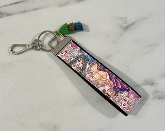 Handmade Vinyl Wristlet Key Fob - Eras Tour Inspired