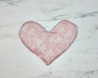 Heart Shaped Weighted Eye Pillow | Handmade Flaxseed Relaxation Pillow | Hot Cold Therapy Comfort Gift | Yoga & Meditation