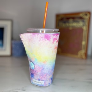 Cup Cozy / Cold Cup Sleeve / Iced Coffee Cozy / Coffee Cozy Sleeve /  Fabric Coffee Cozy / Large - Dunkin
