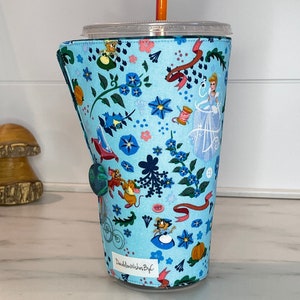 Cup Cozy / Cold Cup Sleeve / Iced Coffee Cozy / Coffee Cozy Sleeve /  Fabric Coffee Cozy / Large - Dunkin