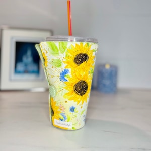 Cup Cozy / Cold Cup Sleeve / Iced Coffee Cozy / Coffee Cozy Sleeve /  Fabric Coffee Cozy / Large - Dunkin