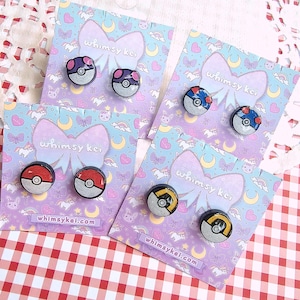 Pokeball Stud Earring | Anime Stud | Master ball Earring | Poke ball Earring | Great ball Earring | Ultra Ball
