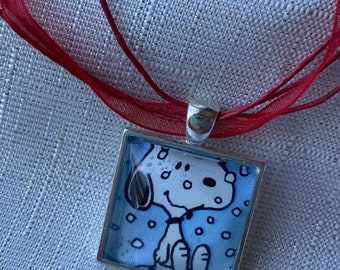 Snoopy Christmas snow necklace Hanukkah jewelry