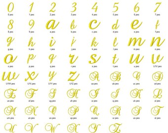 Wedding bridal font embroidery alphabet