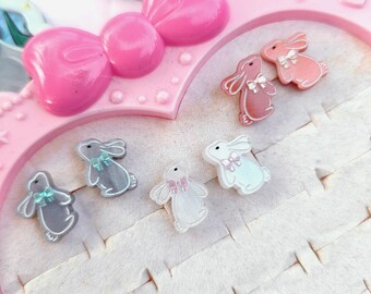 Easter Bunny Studs | Rabbit Studs | White Bunny Earrings | Brown Bunny | Easter Earrings | Easter Studs