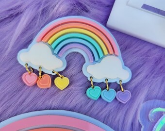 Pastel Rainbow Hair Clip | Pastel Rainbow Clip | Fairy Kei Hair Clip | Sweet Lolita Clip