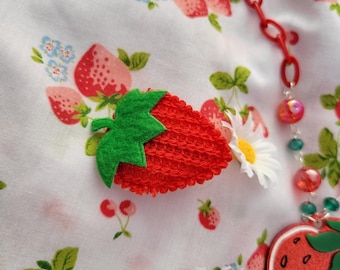 Pink Strawberry Ring | Cute Berry Ring | Sweet Lolita Ring | Berry Coord