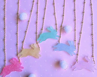 Pastel Bunny Necklace | Fake Candy Necklace | Dolly Kei | Sweet Lolita Necklace | Easter Necklace | Rabbit Necklace | Fairy Kei Necklace