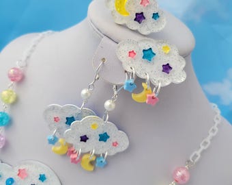 Sweet Dreams Hair Clip | Sparkly Cloud Clip | Pastel Star Clip | Sweet Lolita Clip | Cloud Barrette