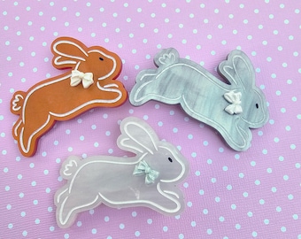 Easter Bunny Hair Clip | Rabbit Hair Clip | White Bunny Clip | Brown Bunny | Easter Clip