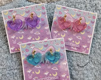 Jelly Heart Stud Earrings | Larme Kei Earrings | Girly Kei | Dolly Kei | Sweet Lolita Earrings