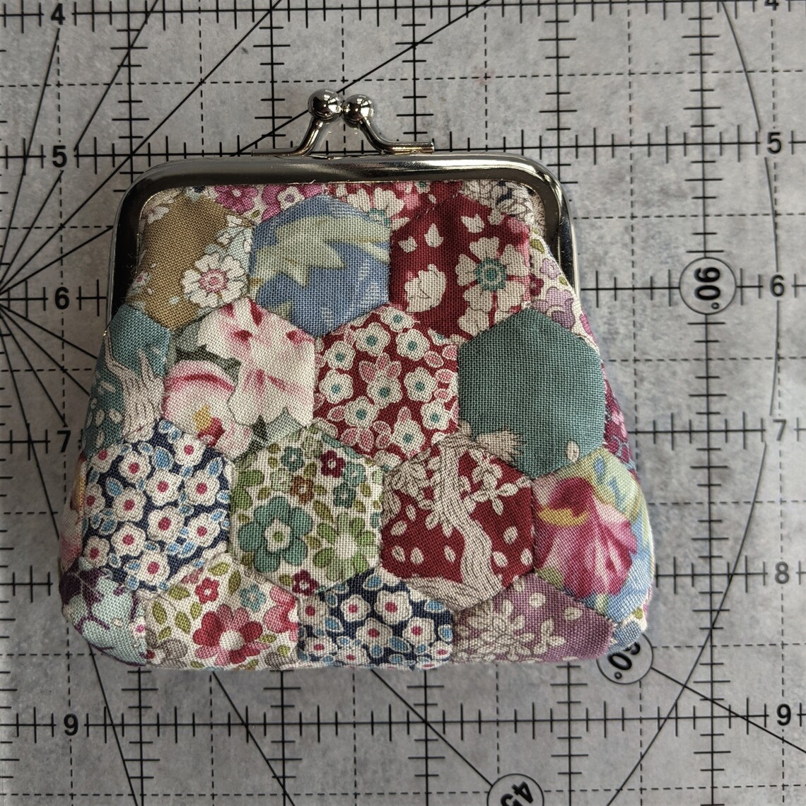 Paper Printed Pattern Small Patchwork Kiss Lock Purse English Etsy