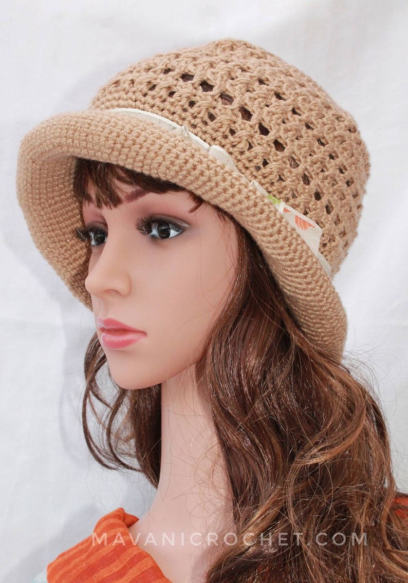 Gorro de verano tejido crochet beige y lazo gorro verano Etsy Gorro de verano tejido crochet beige y lazo gorro verano Etsy