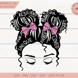 Fierce Girl, Girl Silhouette, Unique svg png, She is Loved SVG, Little Girl svg png, Girl Power SVG, Strong Girls, Super Girl, girls rule,