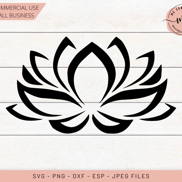 Lotus svg, Lotus Flower Instant Download SVG, PNG, EPS, dxf, jpg digital download, Cricut, Silhouette, Cut Files, dxf, png, eps, jpeg