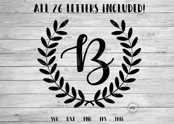 Download Monogram SVG Initial svg Laurel svg Farmhouse Sign Rustic ...