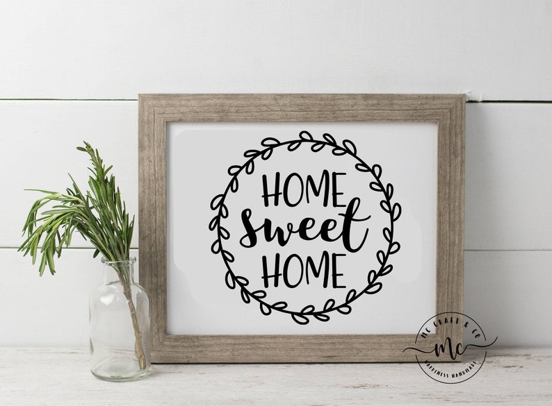 Download Home Sweet Home svg Home with Wreath svg Wreath svg | Etsy