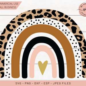 Arco-íris leopardo, estampa de leopardo, leopardo svg, arco-íris svg, arco-íris chita, arco-íris boho, para impressão, digital, cricut, arquivo svg, arquivo cortado