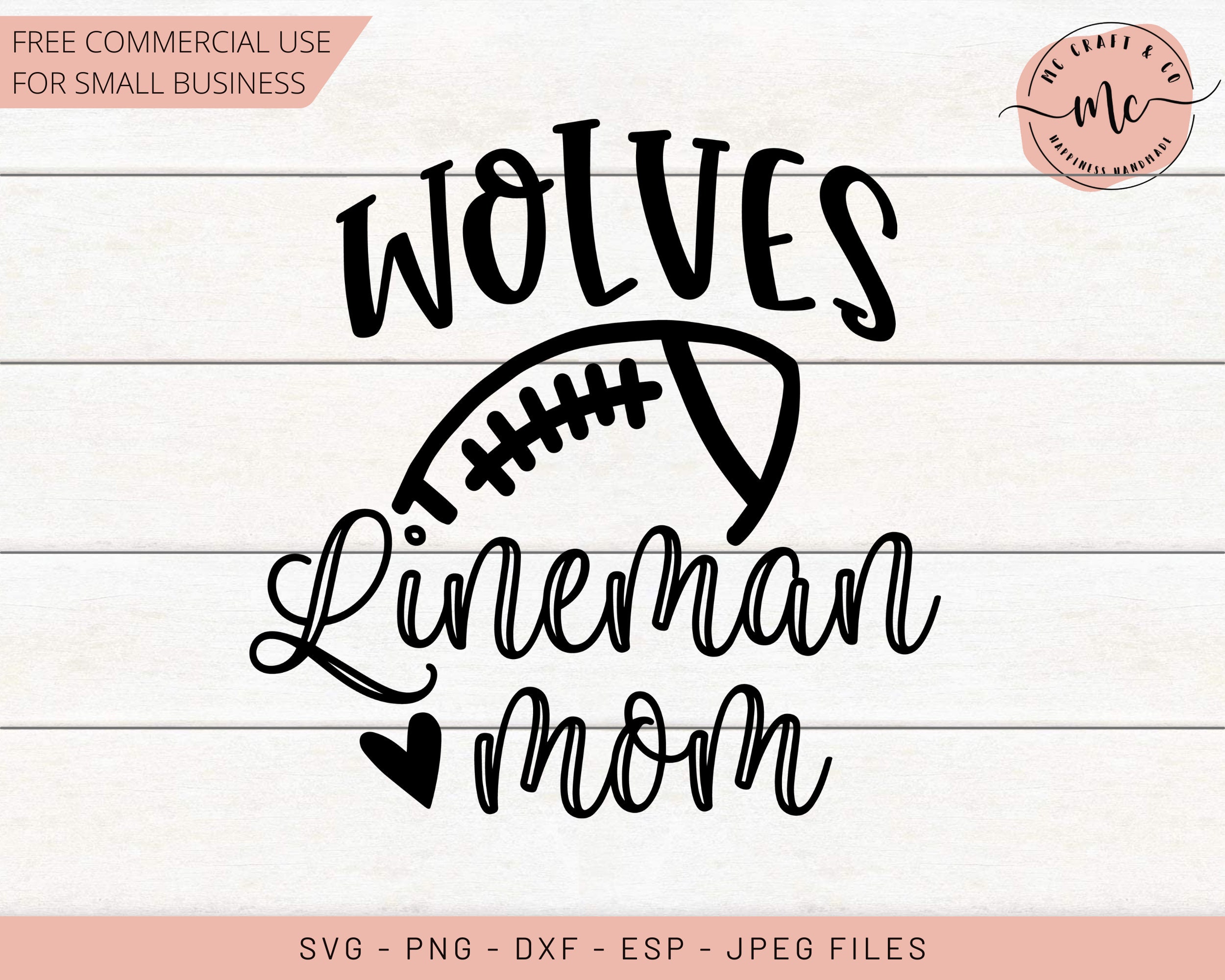 Lineman Football SVG Football Mom Lineman SVG Wolves SVG Etsy