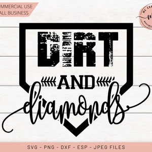 Dirt and Diamonds svg, distressed baseball, Baseball SVG, Baseball Mom, Sports SVG, Baller SVG, Cricut, Cut Files, svg, dxf, png, eps, jpeg