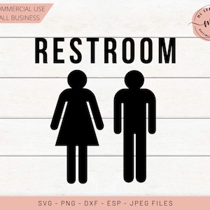 Restoom svg, Toilettes unisexes svg, Toilettes unisexes, salle de bain sag, ferme svg, Cricut, Silhouette, Cut File, svg, dxf, png, eps, jpeg