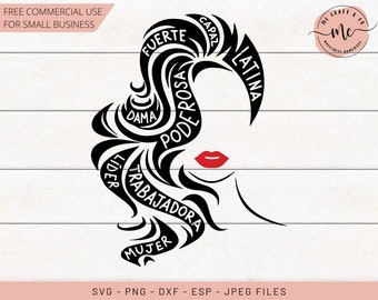 Latina SVG, Red Lips svg, Spanish SVG, Empowered Latina SVG, Latina, Mujer, Reina, Women Empowerment svg, spanish, cricut, svg, png, eps jpg