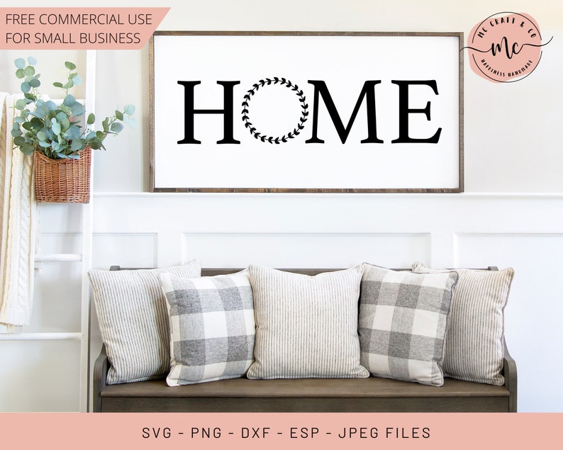 Home Svg Home With Wreath Svg Wreath Svg Farmhouse Svg - Etsy