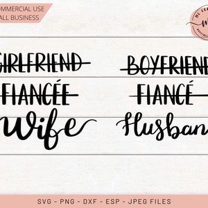 Pacote, namorada noiva esposa svg, namorado noivo marido SVG, marido svg, esposa svg, noiva svg, noivo svg, senhor e senhora svg, Cricut, DXF