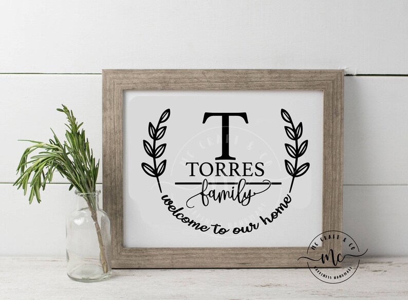 Download Monogram SVG Family Name svg Last Name svg Farmhouse Sign | Etsy