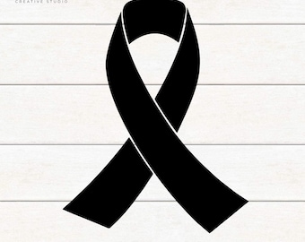 Könnte beinhalten: Eine einfarbig schwarze Awareness-Schleife, die mittig im Bild platziert ist. Das Design enthält den Text MC CRAFT & CO CREATIVE STUDIO oben links und am unteren Rand Symbole für kommerzielle Nutzung, Download und verschiedene Dateiformate.