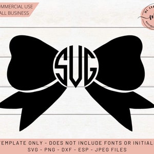 Monogram Bow SVG, Initial svg, Bow Monogram, Monogram SVG, BOW Svg, Commercial Use, Cricut, Silhouette, Cut File, dxf, png, eps, jpeg