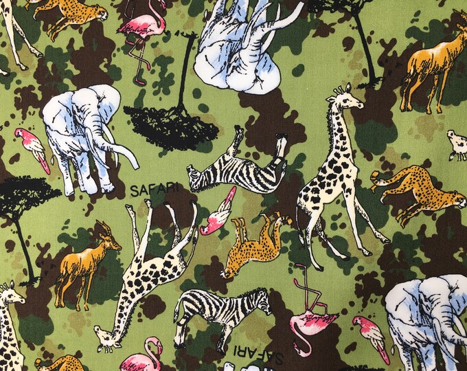 High quality cotton poplin with safari or savanna print