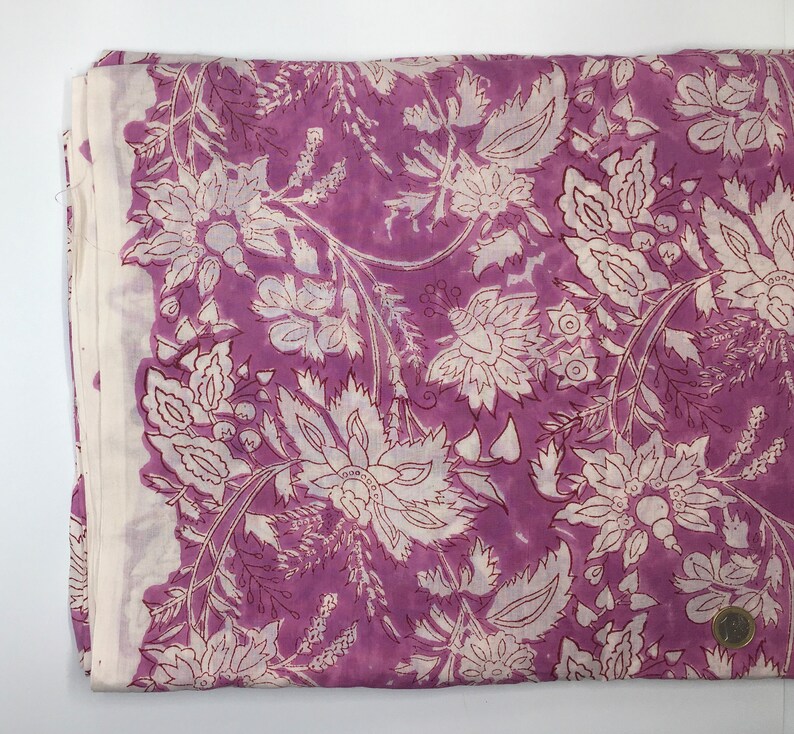 Indian block printed cotton voile, hand made. Pink Jaipur zdjęcie 2