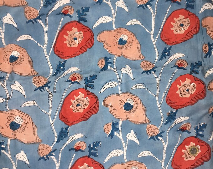 Indian block printed cotton muslin, hand made. Tempest Jaipur blockprint