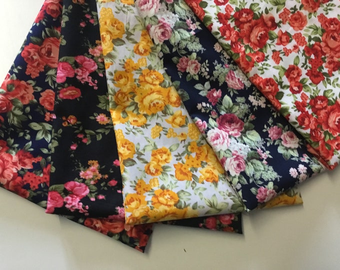 Total 5m (5pc, 1m*1m12) floral cotton poplin