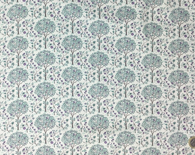 Genuine Pima lawn cotton fabric, soft green apple trees