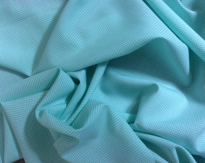 Coton poplin, check weave no3, pastel green