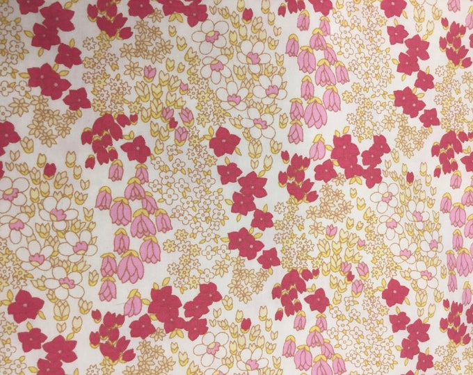 Oekotex certified cotton poplin, powder pink floral