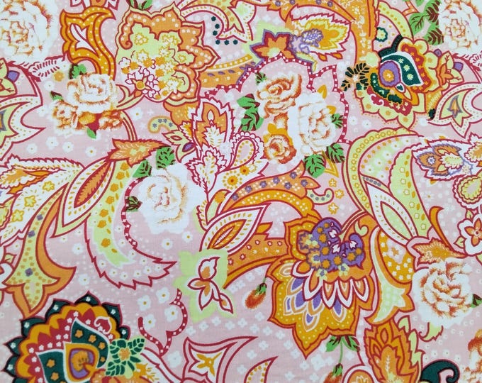 High quality cotton poplin dyed in Japan, paisley print. Rose and Hubble branded fabric