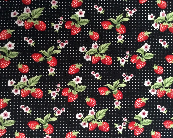 High quality cotton poplin dyed in Japan, strawberry print