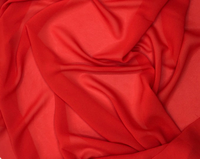 High quality Faux Silk Chiffon, very close to genuine silk chiffon. Red No26