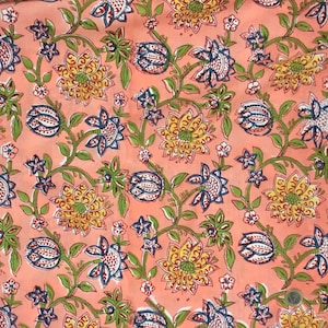 Indian block printed cotton muslin, hand made. Litchi Jaipur blockprint