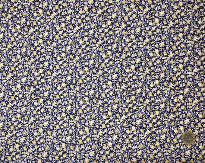 High quality cotton poplin dyed in Japan with vintage flowers