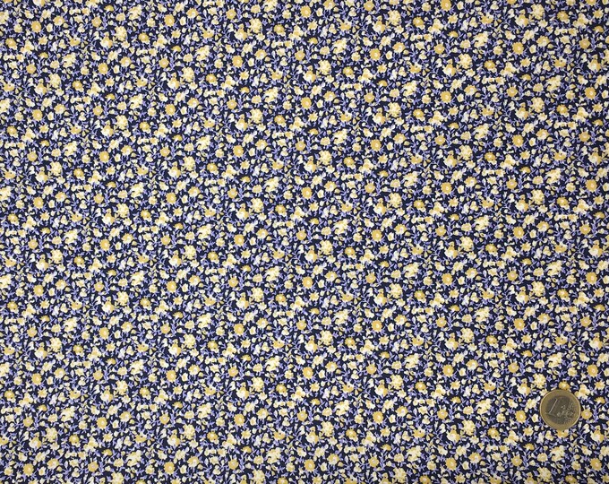 High quality cotton poplin dyed in Japan with vintage flowers
