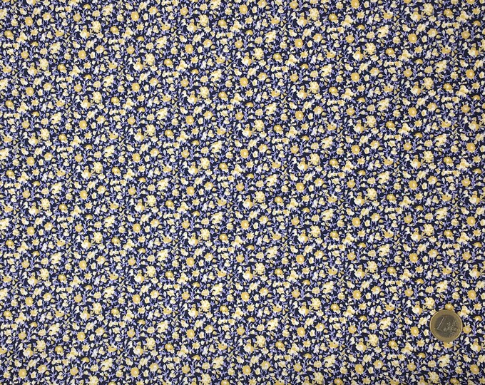 High quality cotton poplin dyed in Japan with vintage flowers