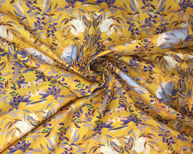 English Pima lawn cotton fabric, mustard jugend
